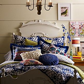 SKY   Summer Sweet Indigo Floral Standard Pillowsham  