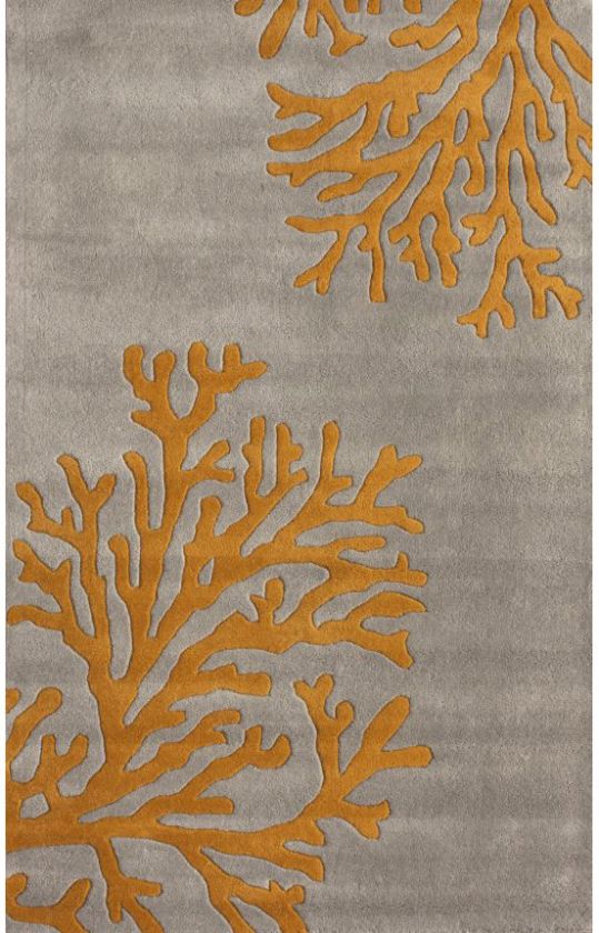 Hand Tufted Wool NEW Area Rug Modern Grey 8x10 Coral  
