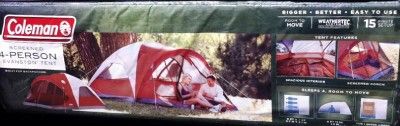 Coleman 4 Person Evanston Camping Tent with Screened Porch 9ft x 7ft 