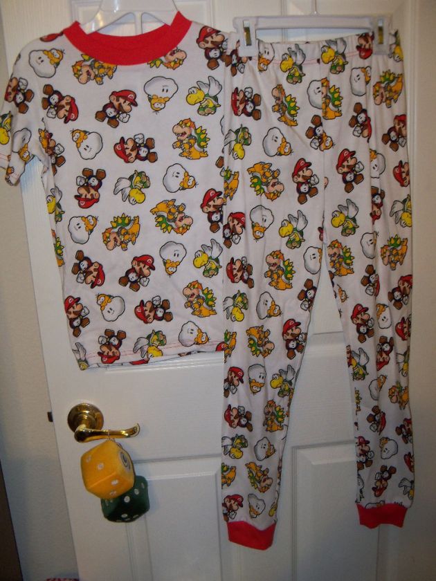 Super Mario Bros 2 Piece Pajama PJ Set Boys Size 8 NWT #337  