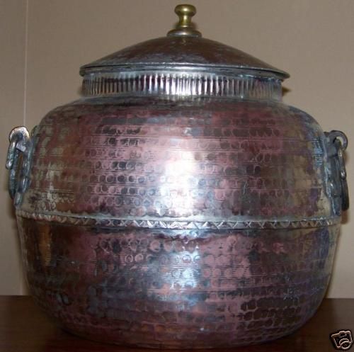 11 Turkish Hand hammered Copper Canister/Jar  