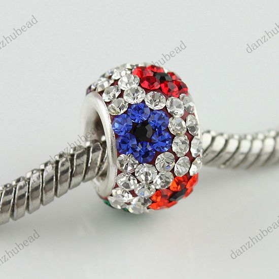 RAINBOW SWAROVSKI CRYSTAL TRUE 925 STERLING SILVER FINDINGS EUROPEAN 