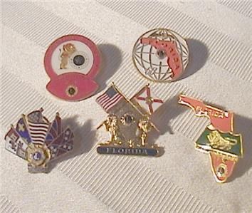 Lot Florida Lions Club Pins 68  73, Flag, Bowl Game  