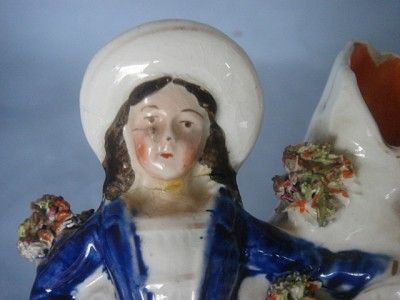 LATE 19TH CENTURY STAFFORDSHIRE POTTERY SPILL VASE  