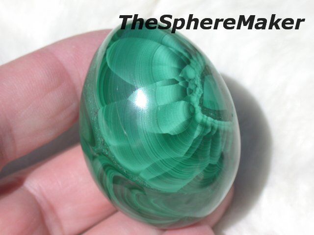 Siaz 1.8 RARE CHATOYANT MALACHITE EGG GREEN COPPER MINERAL GEMSTONE 