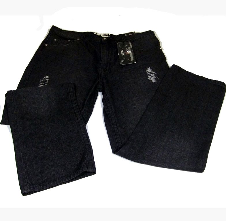 Mens Rich Kids RK Jeans Co Destroyed Black 38x32 NWT  