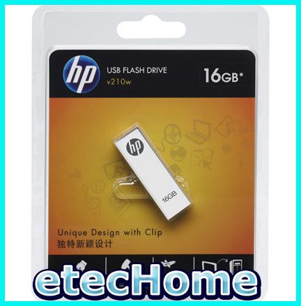 HP v210w 16GB 16G USB Flash Pen Drive Metal Clip  
