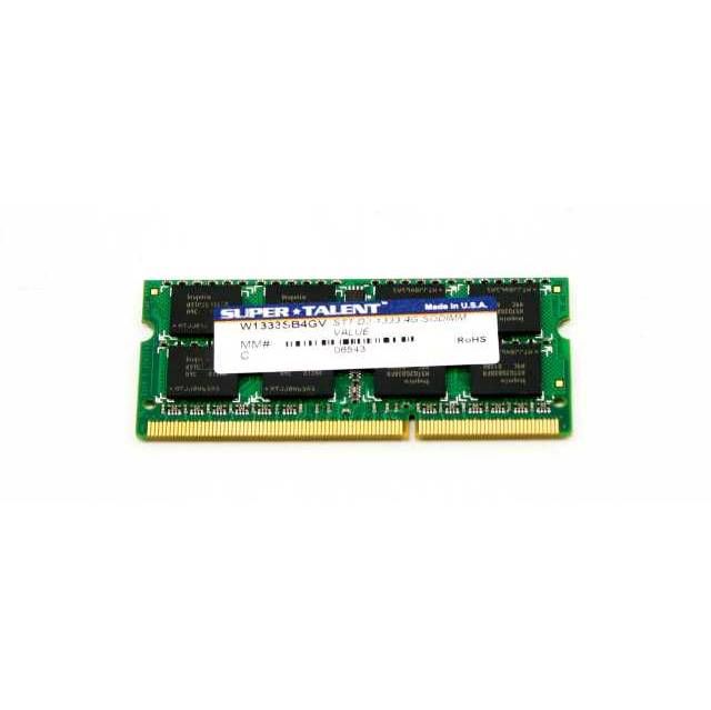 Super Talent DDR3 1333 SODIMM 4GB Notebook Memory  