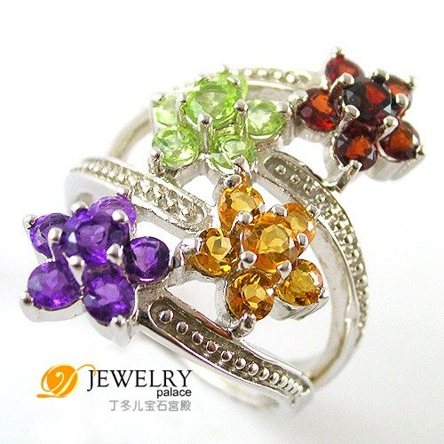 New Genuine Gemstones Ring .925 Silver (A301  R 800 )