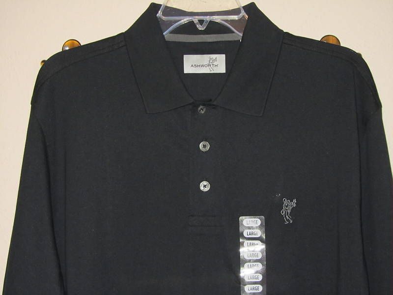 NWT $45 ASHWORTH MENS 3RD GROOVE GOLF POLO BLACK L 2XL  