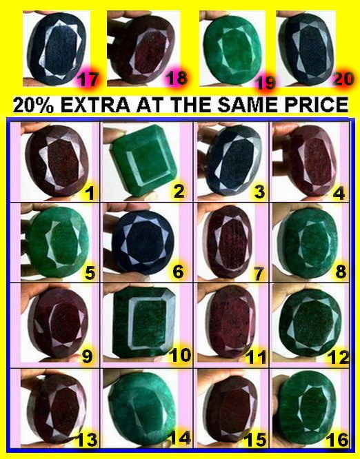 11600.00 CT HUGE SIZE NATURAL EMERALD RUBY SAPPHIRE WHOLESALE LOT ~ 20 