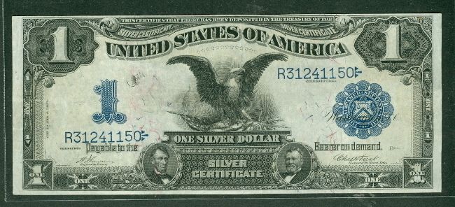 Black Eagle” Silver Cert 1899 INV BACK ERROR Fr#228  