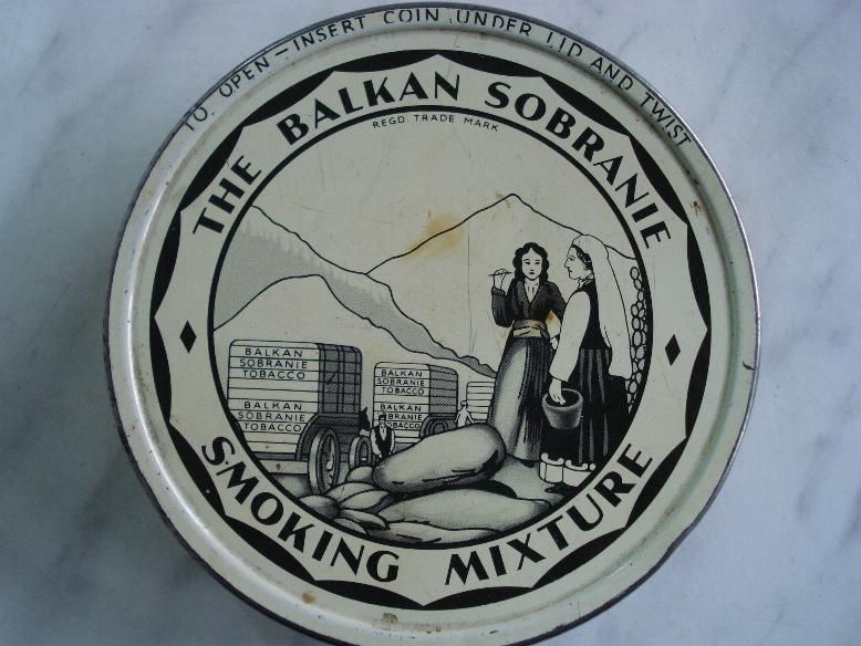 VINTAGE BALKAN SOBRANIE TOBACO STORE METAL BOX  