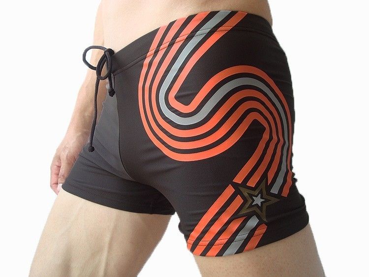 Speedo Mens Swimming Suit Swim Shorts Brown XL 32 34  