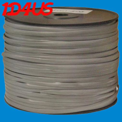 500FT 8C Silver Satin Flat Telephone Bulk Cable  