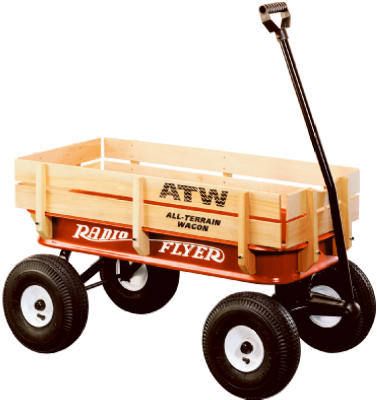 RADIO FLYER 32 RED ALL TERRAIN STEEL AND WOOD WAGON  