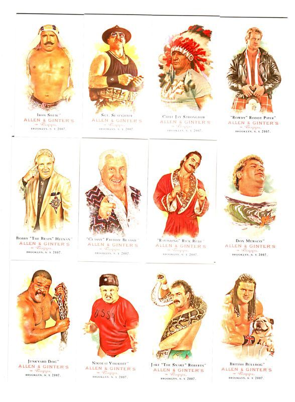 WWE 2007 Allen & Ginter Topps Heritage III 12 Card Set  