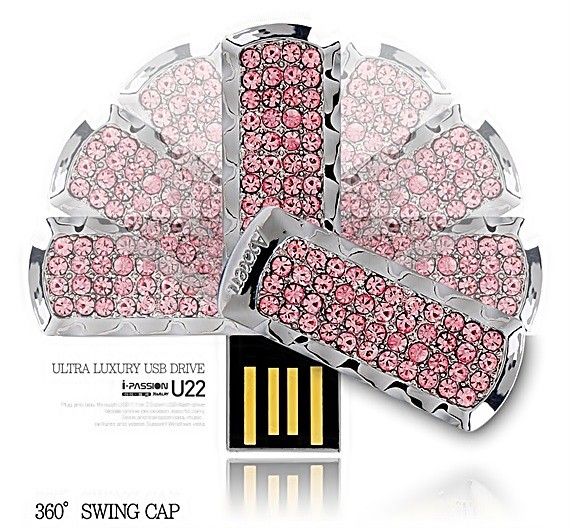 Passion U22 Swarovski USB 4GB Drive Light Rose  