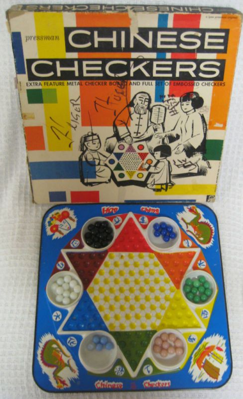 Vintage Hop Ching CHINESE CHECKERS Metal Game Pressman  