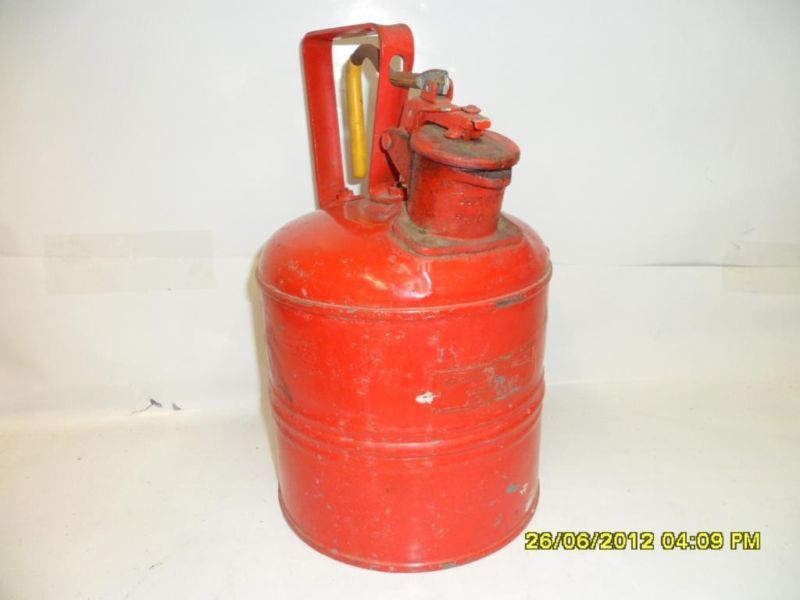 Vintage Justrite Safety Gas/Fuel Can No.2 D&L Thinner  