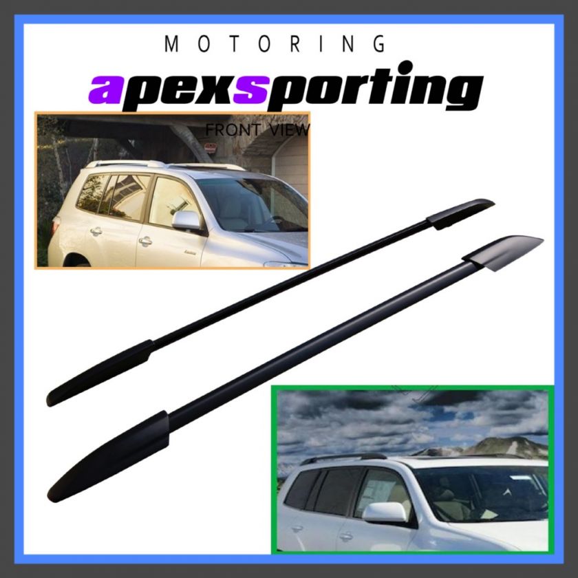 08 11 Toyota Highlander Roof Rack Side Rails Bar Black  