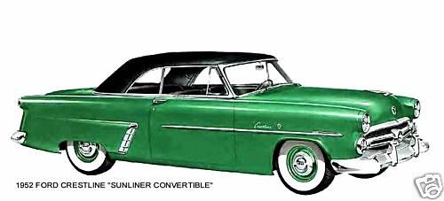 1952 FORD CRESTLINE ~ SUNLINER CONVERTIBLE (GREEN)  