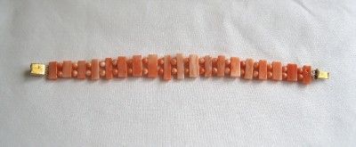   Real Natural Graduated Angel Skin CORAL Bracelet ~ 14k Clasp  