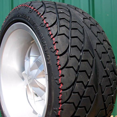 NEW 12 ALUMINUM GOLF CART WHEELS ON LOW PROFILE TIRES  