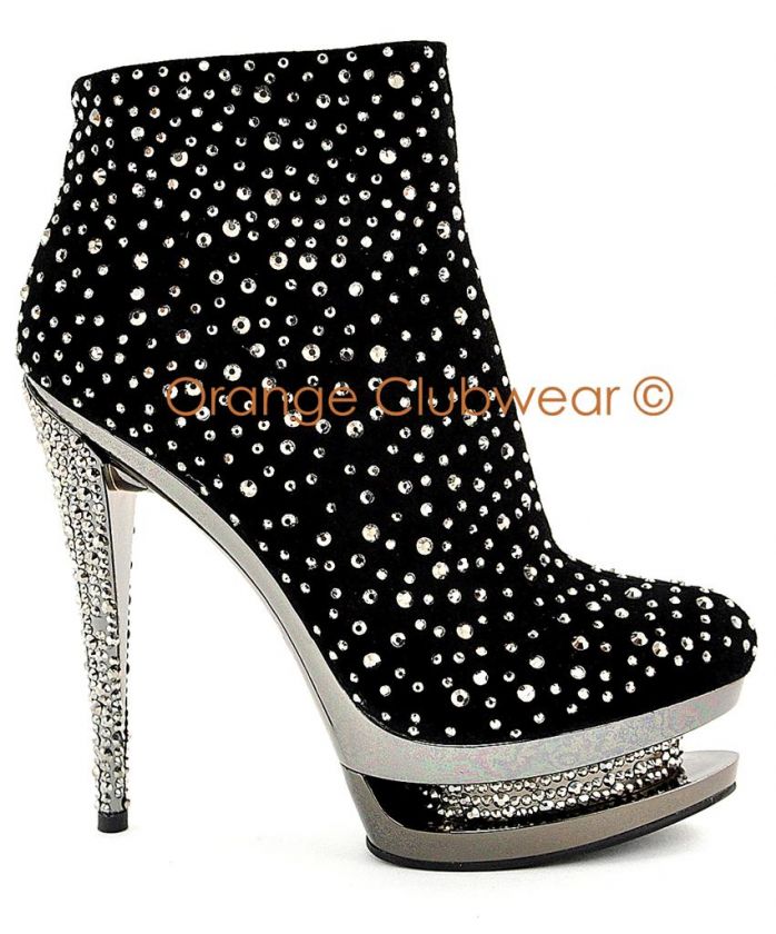   Rhinestone Evening Couture Glamour Heels Boots 885487570853  