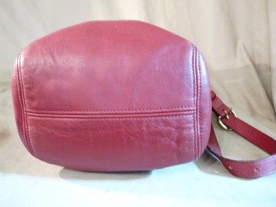   Coach Bucket Style Red Soho Cinch Bag Brass Buckle Belted Purse~USA
