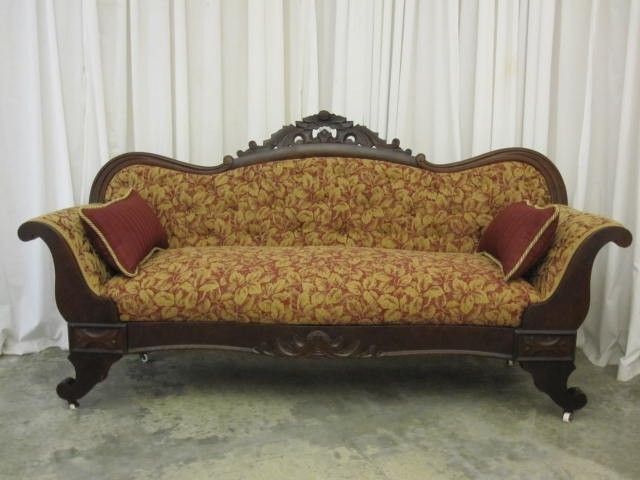   Empire Style Sofa Couch w New Upholstery & Pillows Xtra NICE  