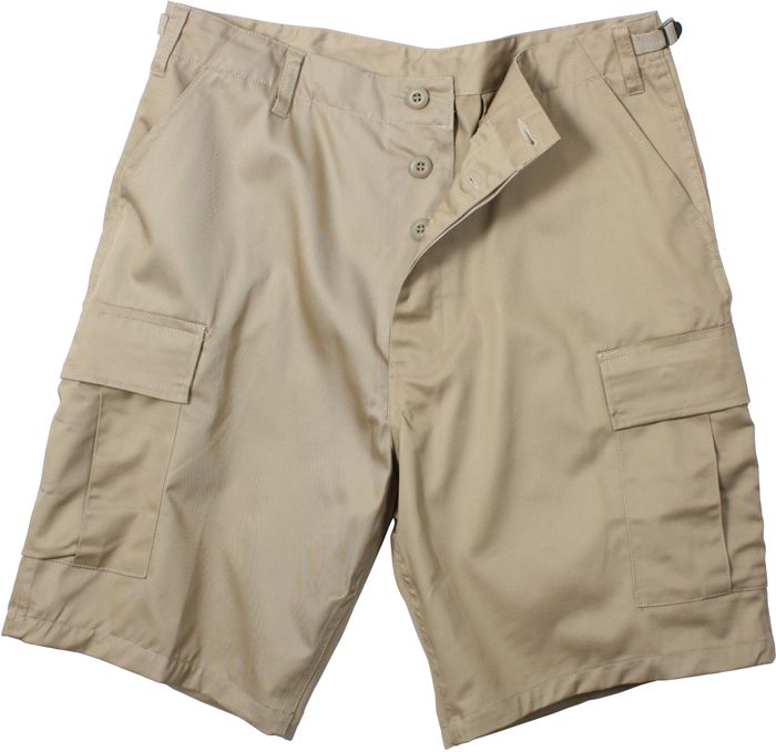 Khaki Cargo Military BDU Shorts (Polyester/Cotton)  