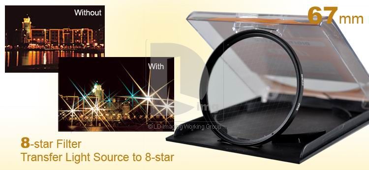 67 mm 67mm Star Eight 8 Point 8PT Filter F6L 67 mm LENS  