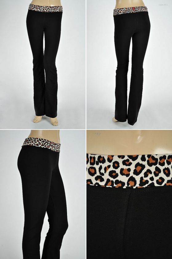 Yoga Pants LEOPARD WAISTBAND (High Quality) sz S M L  