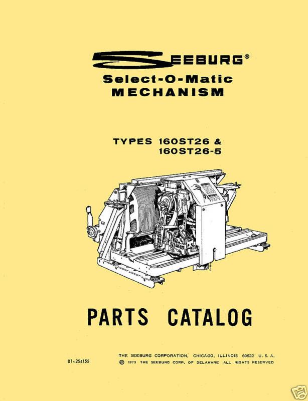 Seeburg Select o Matic Selectomatic 100 160 200 Manual  