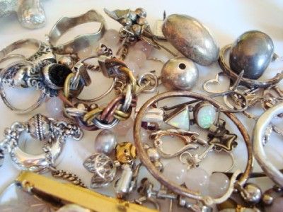 STERLING SILVER JEWELRY SCRAP LOT *118 GRAMS* RINGS EARRINGS PENDANTS 