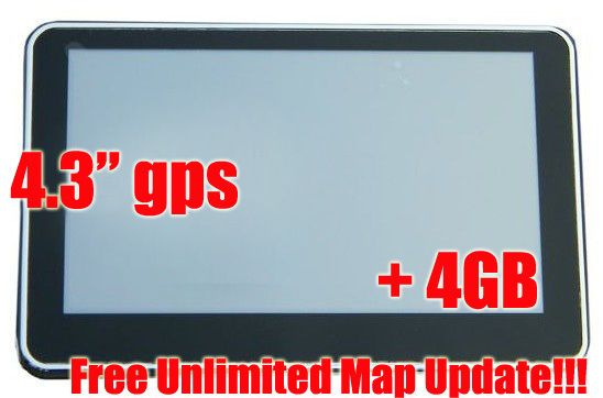 New 4.3 Touch Screen Slim GPS navigation  MP4 FM + Free 4GB Newest 