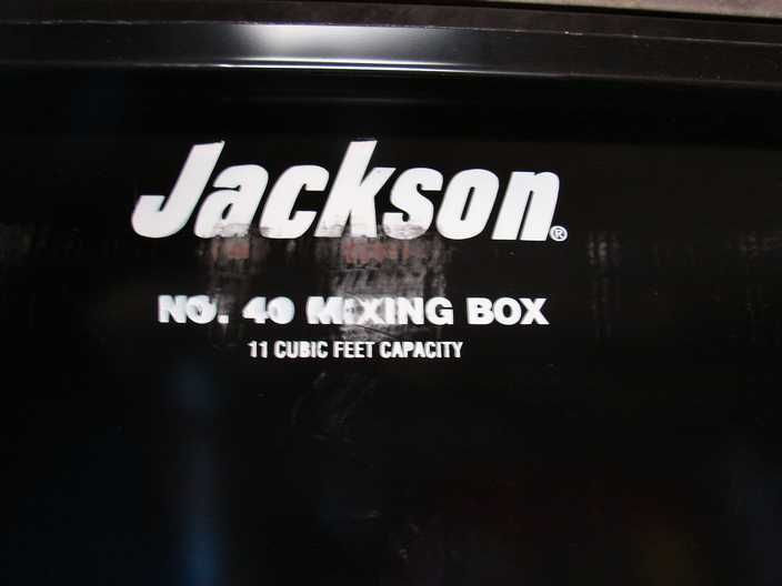 JACKSON # 40 mixing box 36 x 72 11 cubic feet  