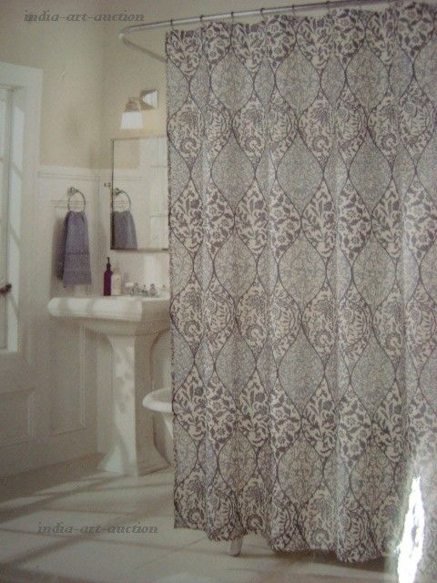   ST DESIGNS BATH SHOWER CURTAIN PAISLEY SCROLL MOROCCO ISTANBUL 70 X 72