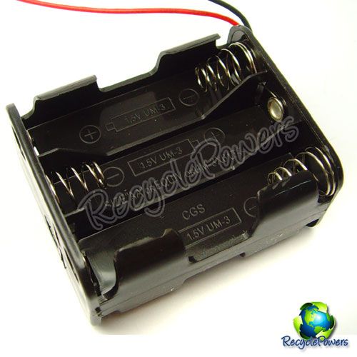 10 Battery Box Holder Case 6 x AA (9V) with 6 Leads  