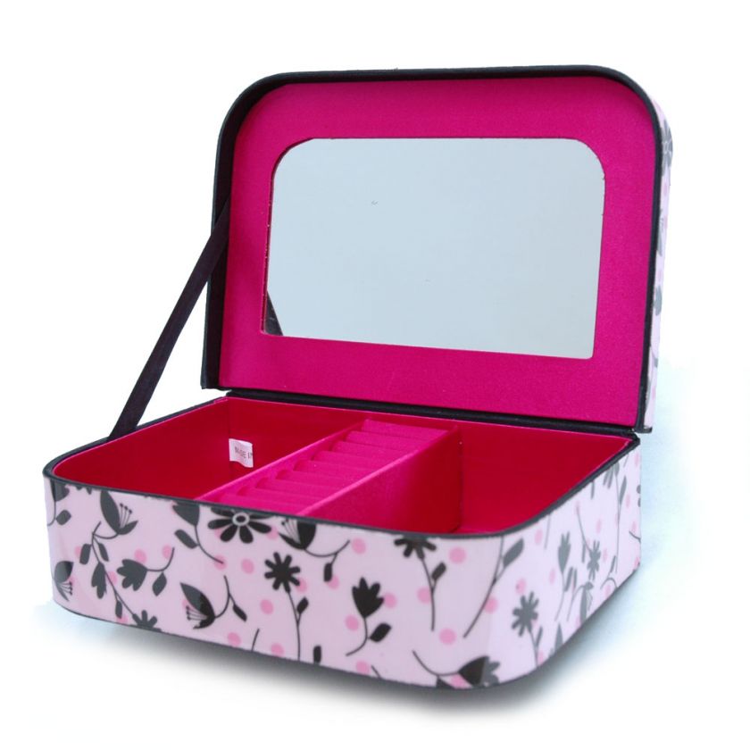 Leaf Printed Jewelry Case Organizer Holder  