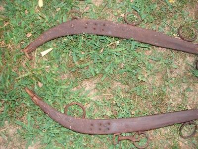 ANTIQUE HORSE DRIVING HARNESS COLLlAR HAMES  