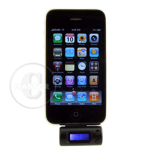 BLACK FM TRANSMITTER WIRELESS MUSIC CAR STEREO CHARGER iPHONE 3G 4 4G 