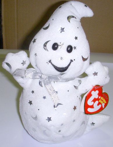 White Ghost Vanish Beanie Baby Halloween Plush NWT  