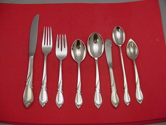 RHAPSODY BY INTERNATIONAL STERLING SILVER FLATWARE SET SERVICE  