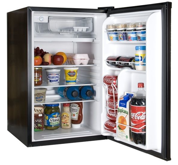 HAIER 4.5 CU FT COMPACT REFRIGERATOR FREEZER VIRTUAL STEEL HNSE045VS 