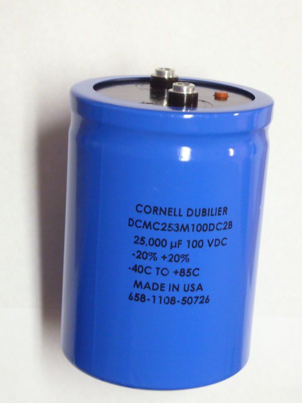 CDE 100v 25000uf Computer Grade Bus Capacitor New  