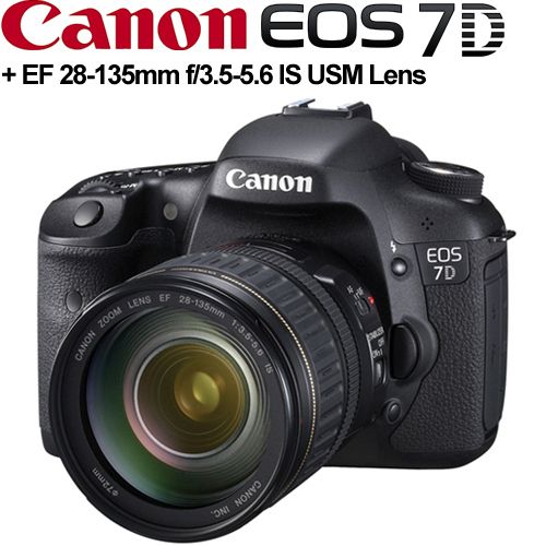 Canon EOS 7D SLR Digital Camera 28 135 IS Lens, NEW USA 013803117530 