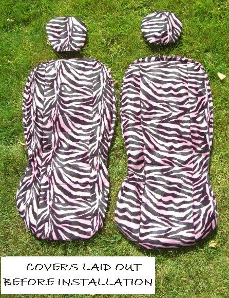 Fun New Car Truck Seat Covers Pink Black Zebra Print  