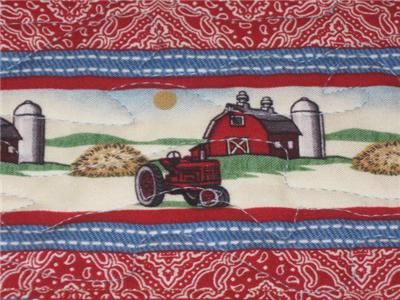 Handmade Table Runner tractor farm Boys Room dresser  